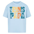 Tennispapa Schriftzug auf Oversized Shirt, Farbe babyblau