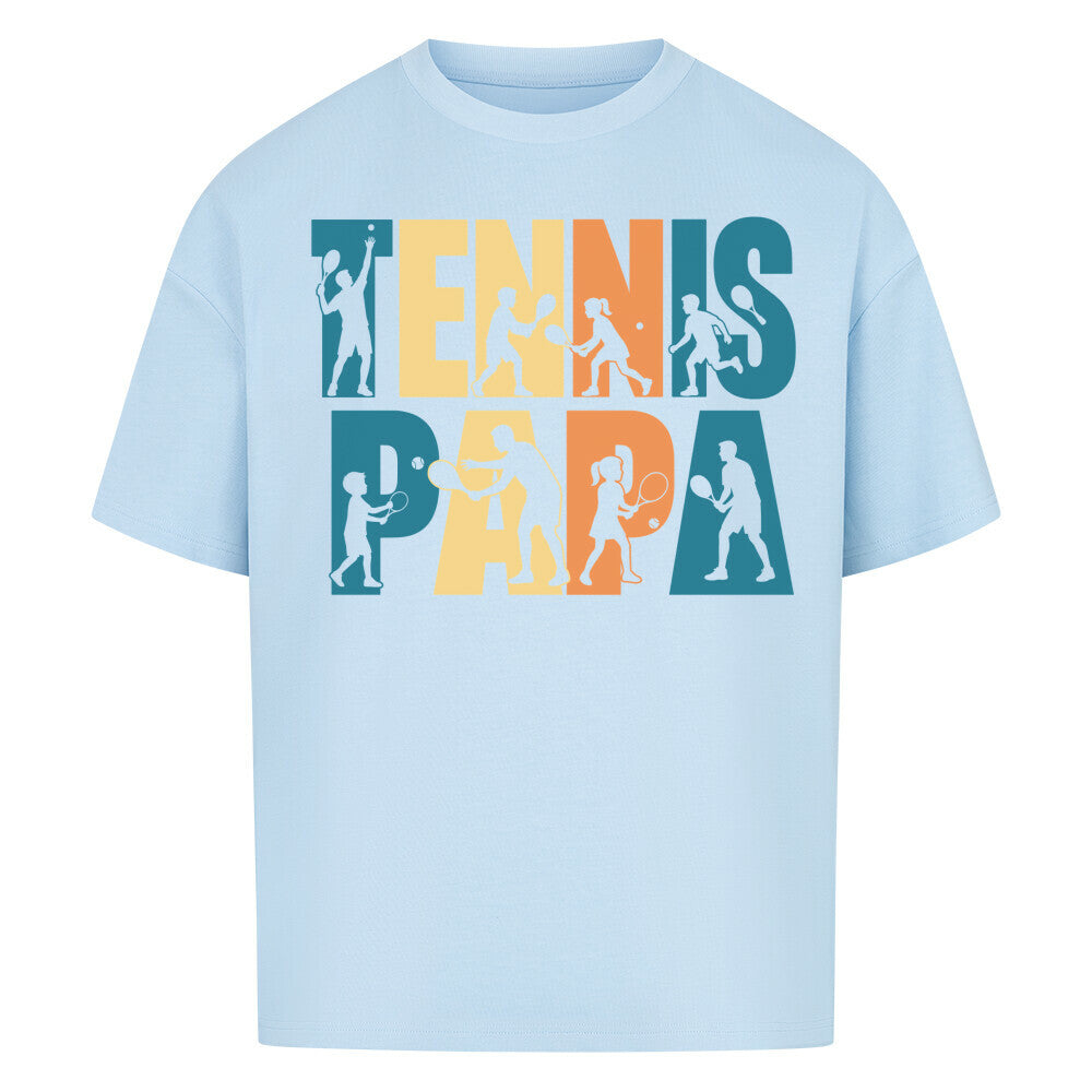 Tennispapa Schriftzug auf Oversized Shirt, Farbe babyblau