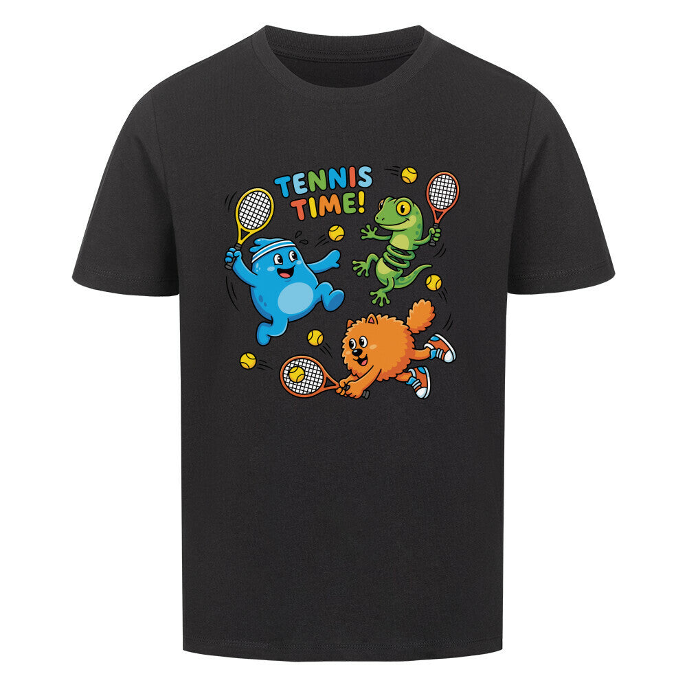 Tennis Time auf Kinder-Shirt, Farbe schwarz