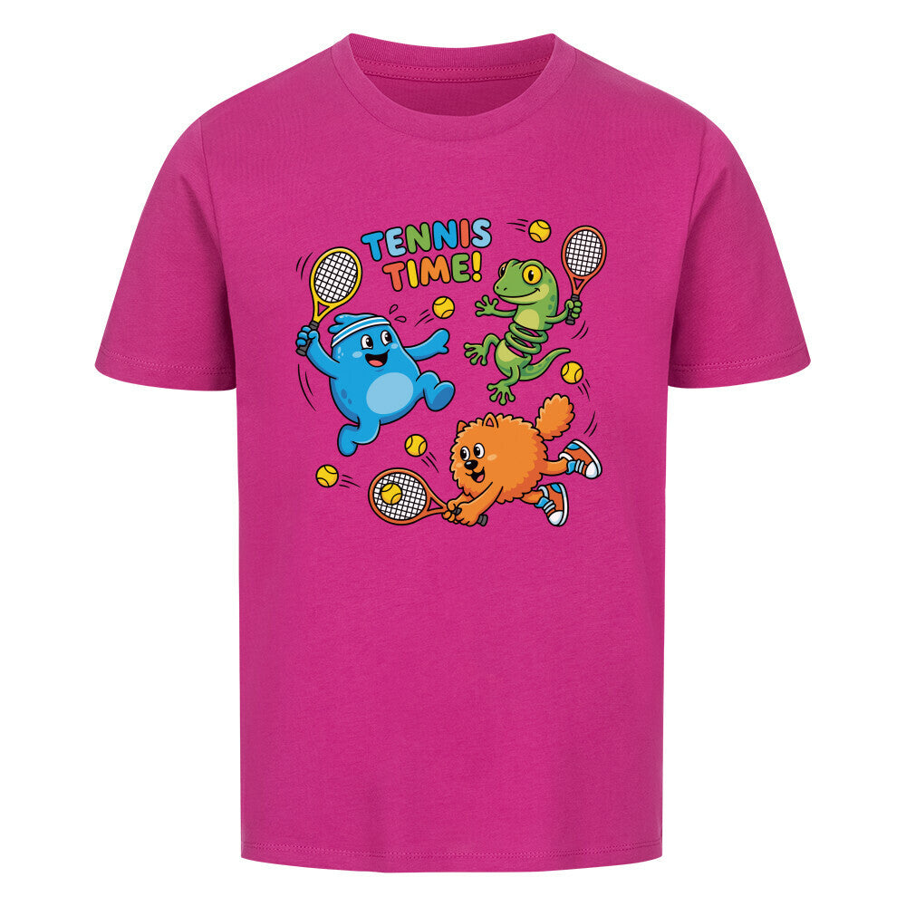 Tennis Time auf Kinder-Shirt, Farbe lila