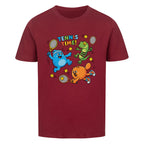 Tennis Time auf Kinder-Shirt, Farbe weinrot