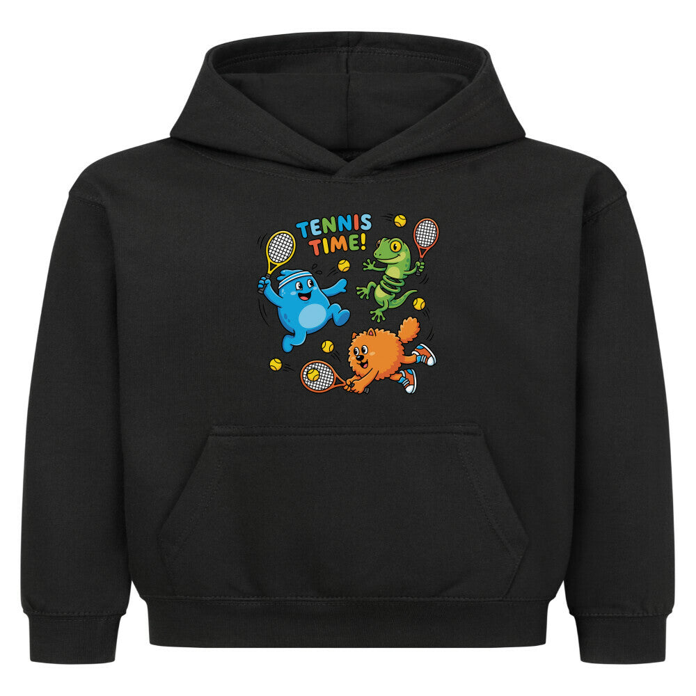 Tennis Time auf Kinder-Hoodie, Farbe schwarz