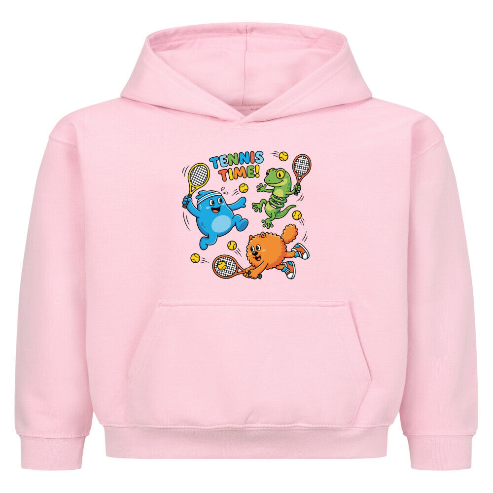 Tennis Time auf Kinder-Hoodie, Farbe rosa