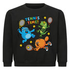Tennis Time auf Kinder-Sweatshirt, Farbe schwarz