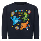 Tennis Time auf Kinder-Sweatshirt, Farbe marineblau