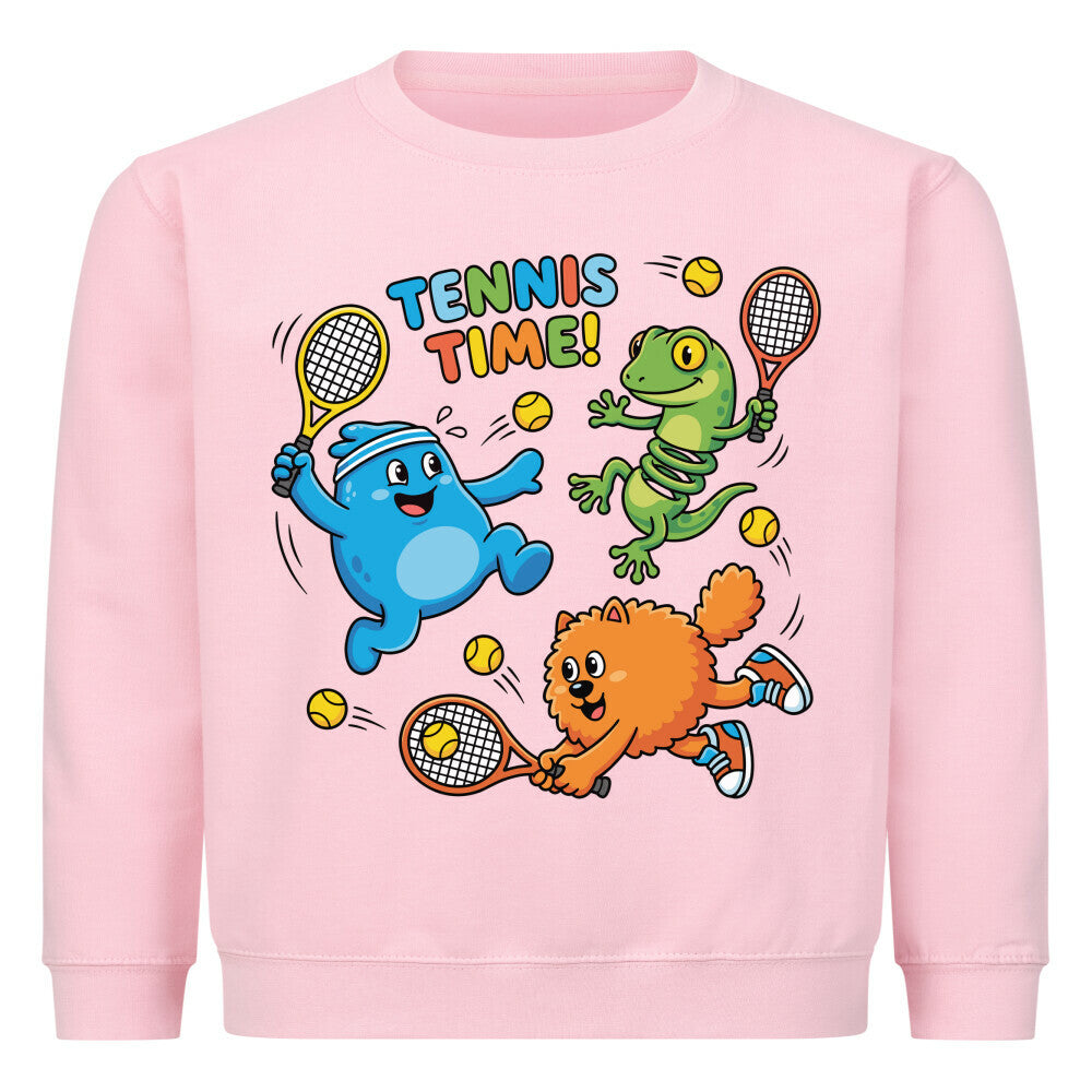 Tennis Time auf Kinder-Sweatshirt, Farbe rosa