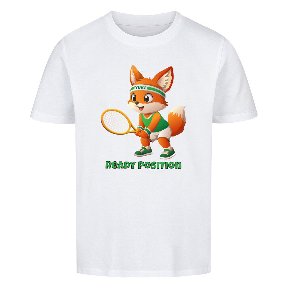 Yuki Ready Position auf Kinder-Shirt, Farbe weiß