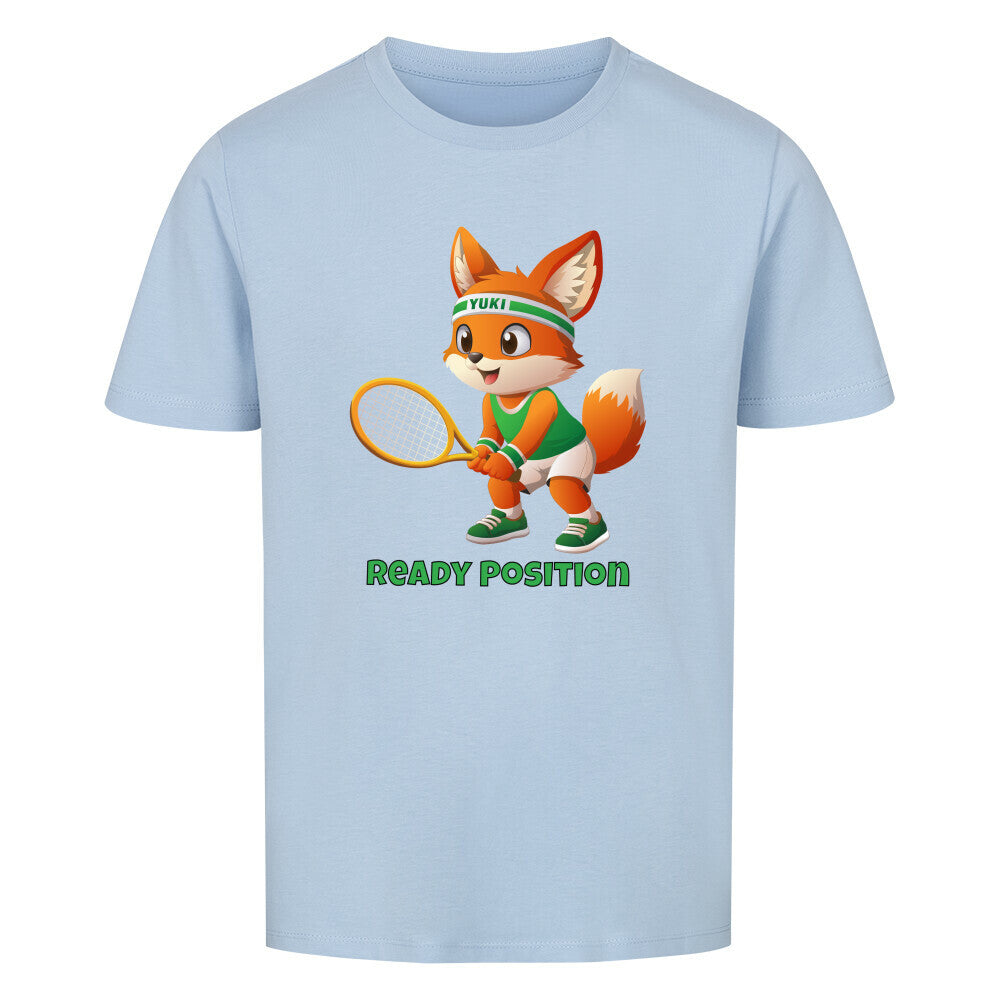 Yuki Ready Position auf Kinder-Shirt, Farbe himmelblau