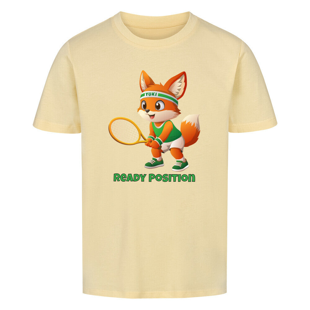 Yuki Ready Position auf Kinder-Shirt, Farbe buttergelb