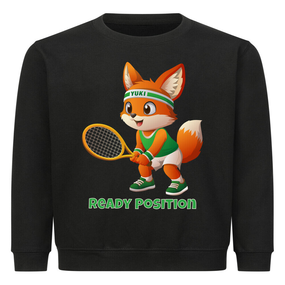 Yuki Ready Position auf Kinder-Sweatshirt, Farbe schwarz