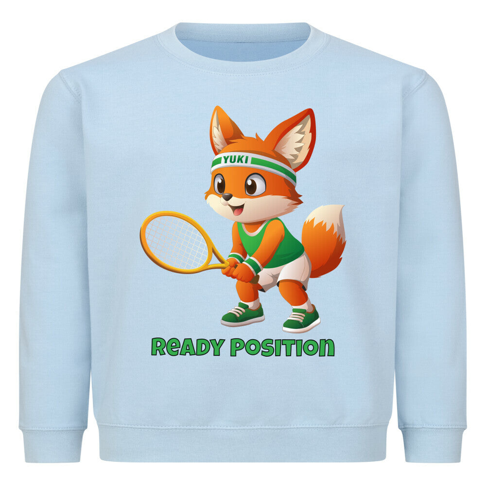 Yuki Ready Position auf Kinder-Sweatshirt, Farbe babyblau
