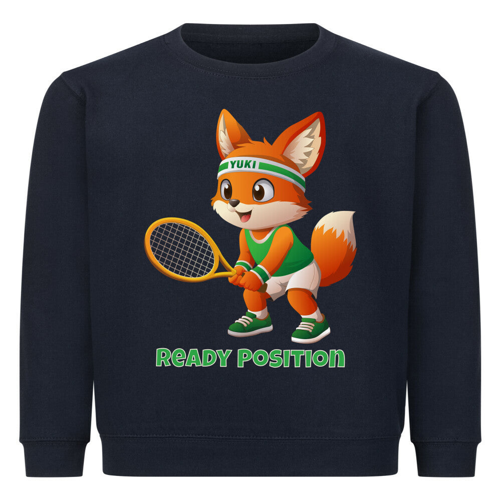 Yuki Ready Position auf Kinder-Sweatshirt, Farbe marineblau