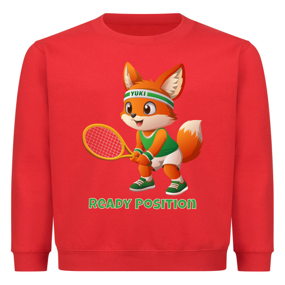 Yuki Ready Position auf Kinder-Sweatshirt, Farbe rot