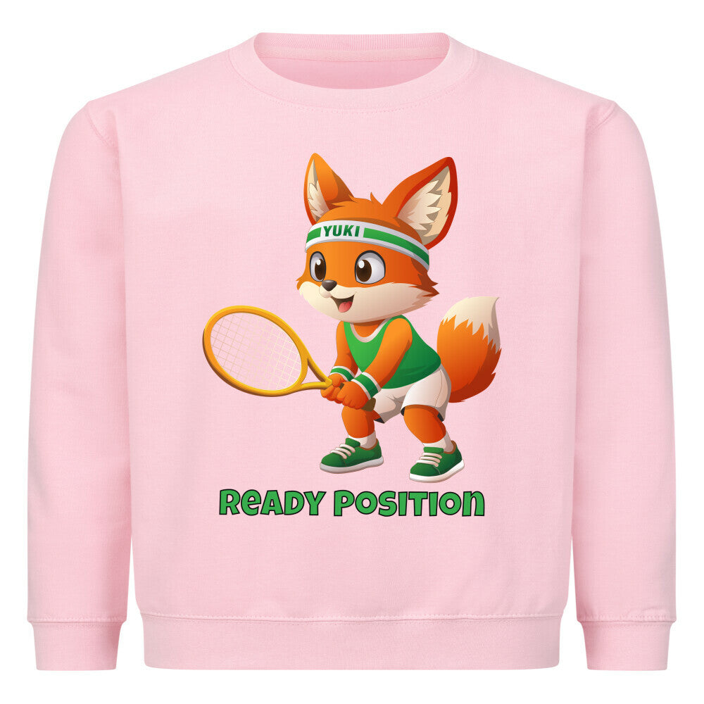 Yuki Ready Position auf Kinder-Sweatshirt, Farbe rosa