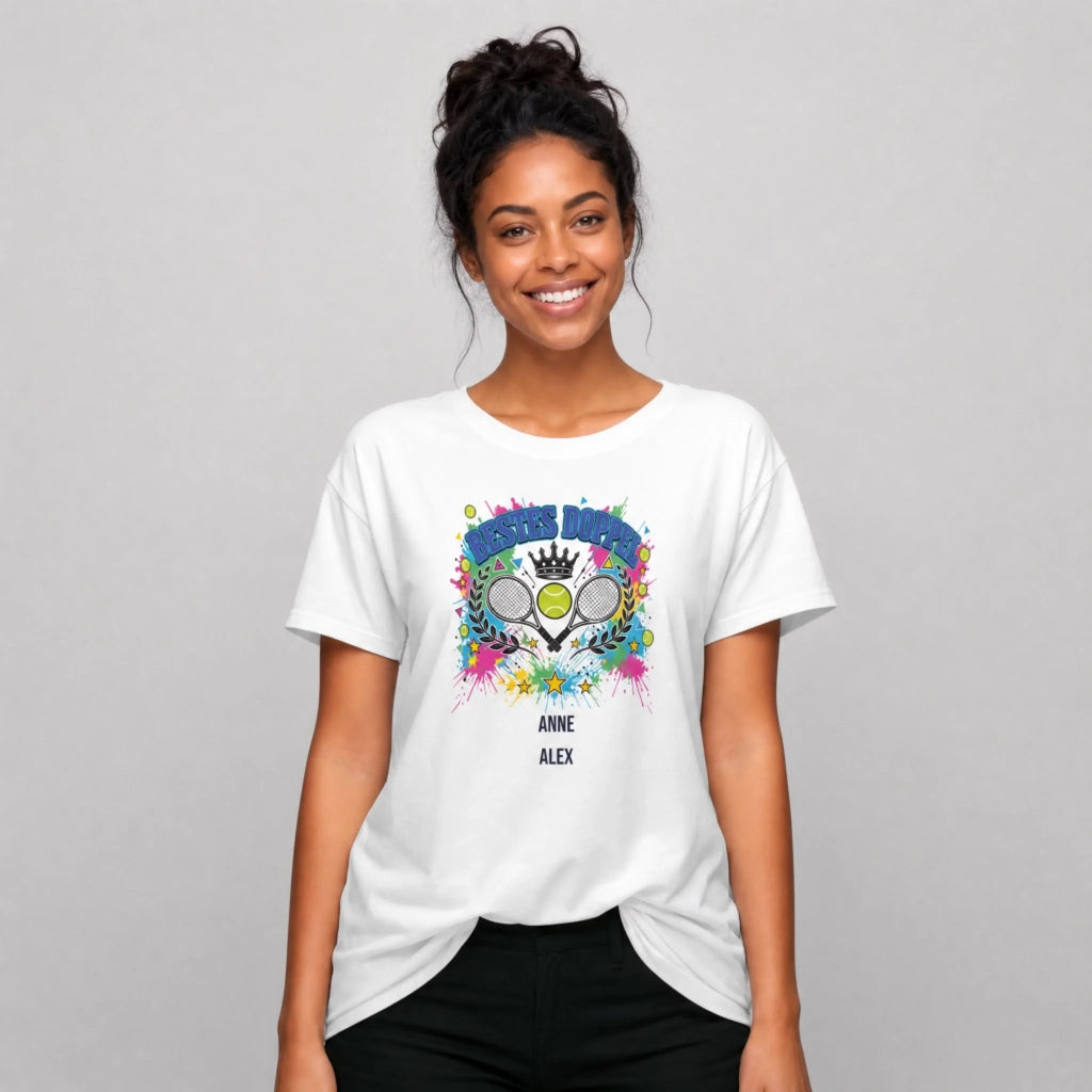 Bestes Doppel auf Damen Sport-Shirt