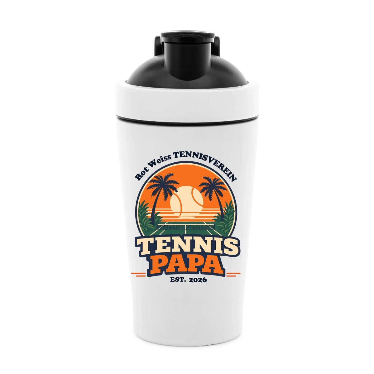 Tennis Papa auf Shaker, Farbe weiß