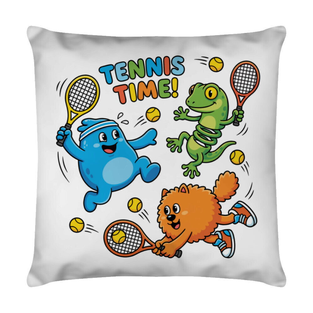 Tennis Time auf Kissen, Farbe weiß