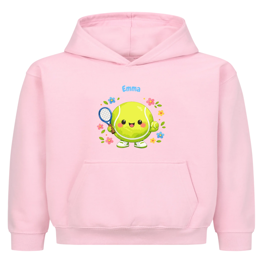 Tennisball Maskottchen auf Kinder-Hoodie, Farbe rosa