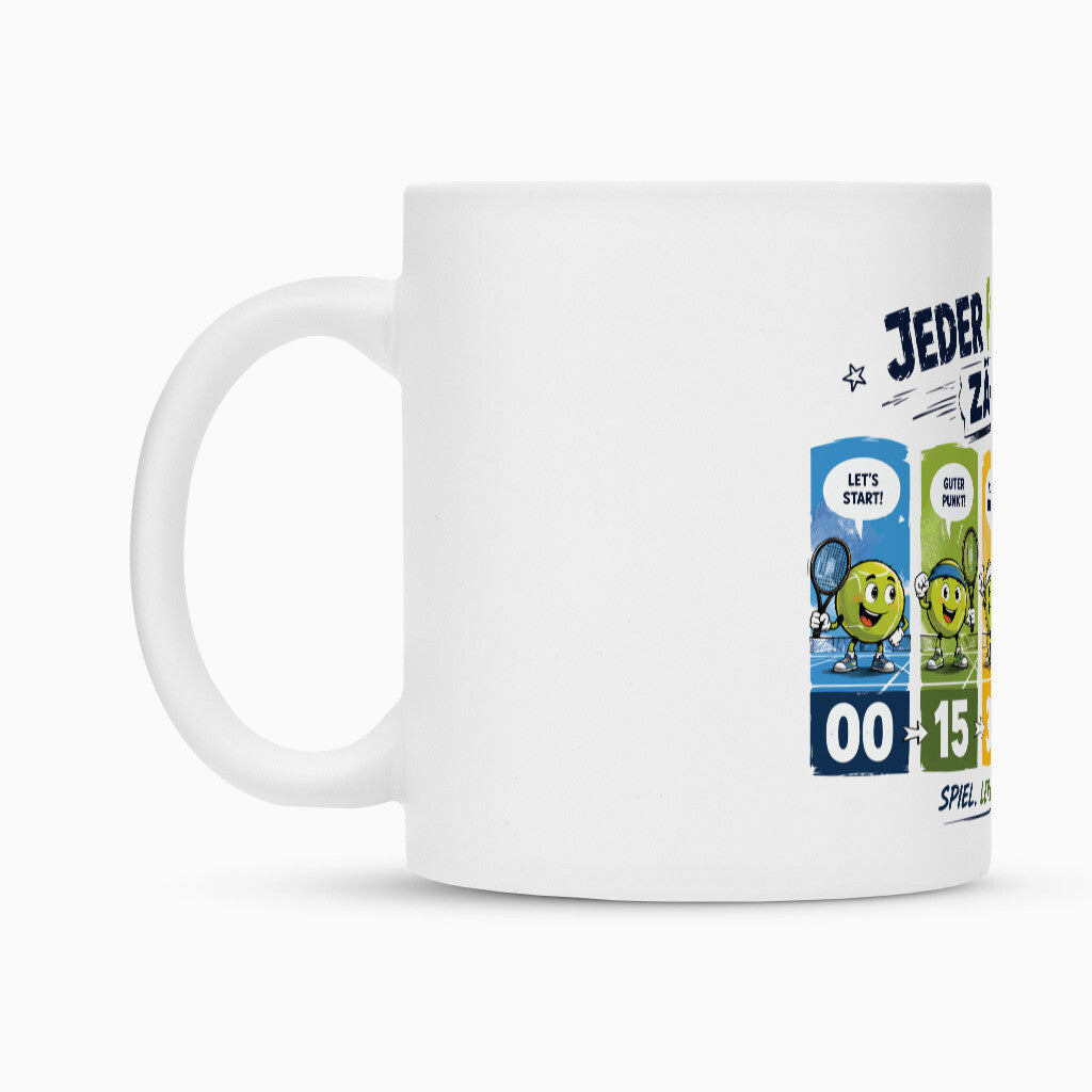 Jeder Punkt zählt auf Tasse, Farbe weiß