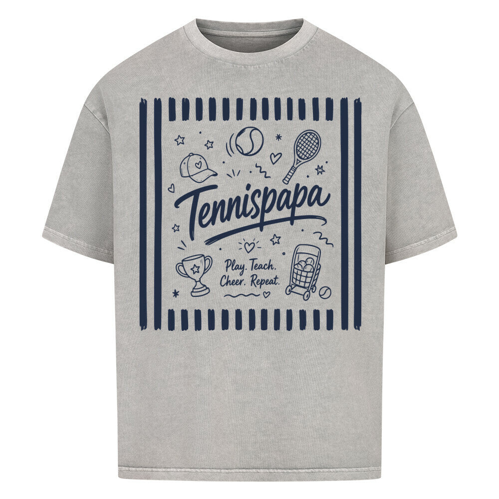 Play Teach Cheer auf Oversized Shirt, Farbe verwaschen grau
