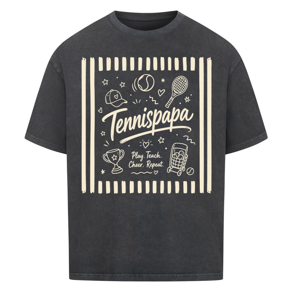 Play Teach Cheer auf Oversized Shirt, Farbe verwaschen schwarz