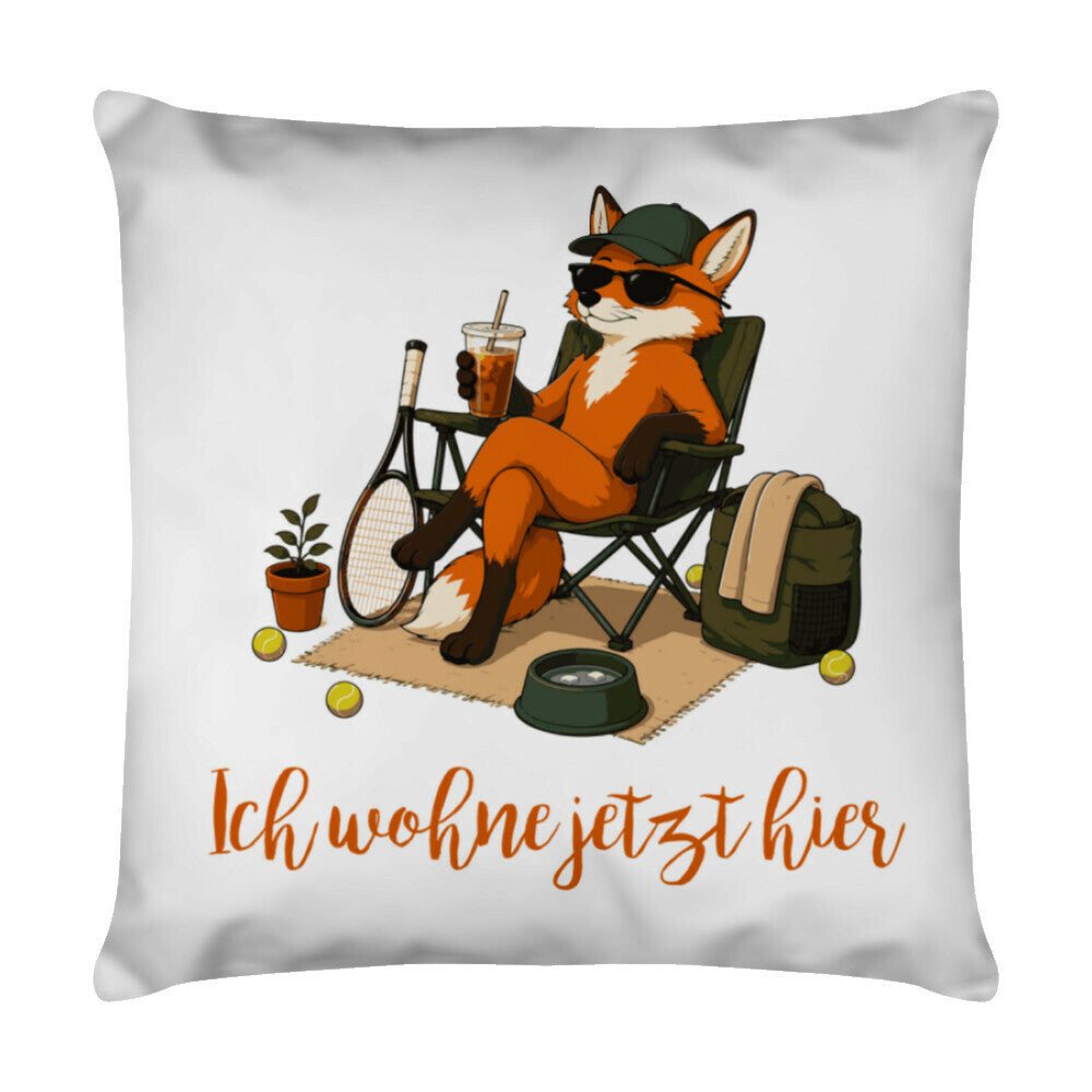 Ich wohne jetzt hier auf Kissen, Farbe weiß
