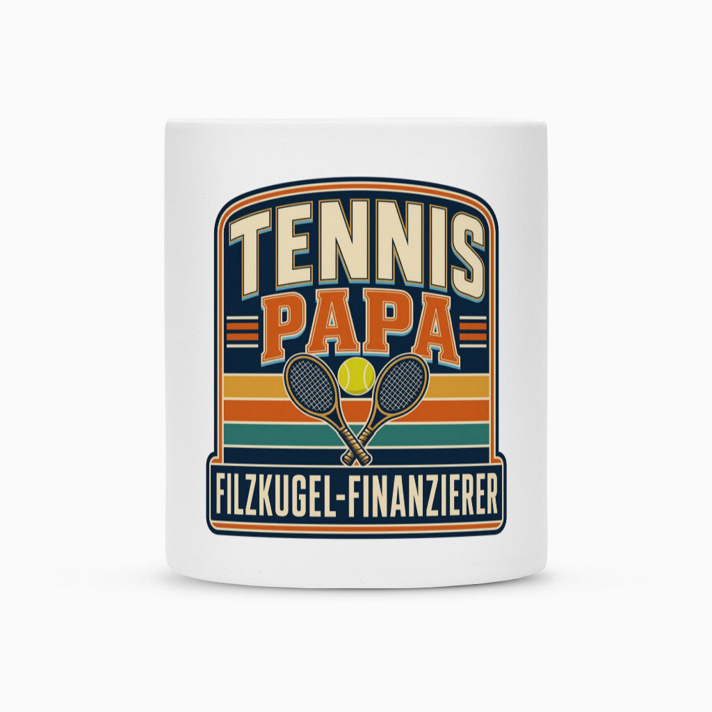Filzkugel Finanzierer auf Tasse, Farbe weiß