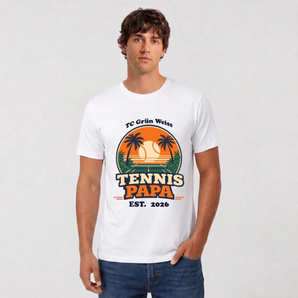 Tennis Papa auf T-Shirt