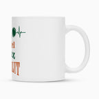 Spiel, Satz & Herzblut Clay auf Tasse, Farbe weiß