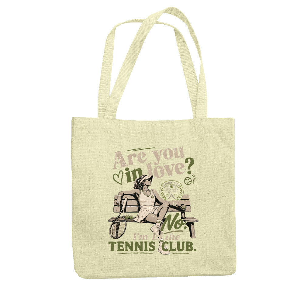 Tennis Club Girl auf Jutebeutel, Farbe natur