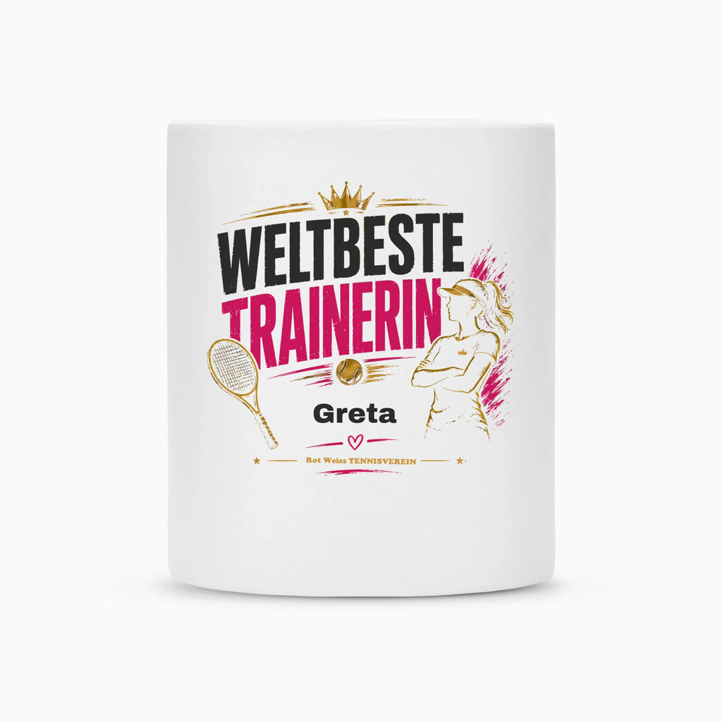 Weltbeste Trainerin Krone auf Tasse, Farbe weiß