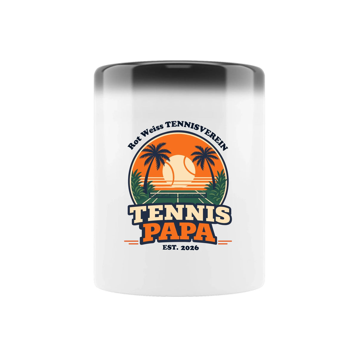 Tennis Papa auf Zaubertasse, Farbe schwarz