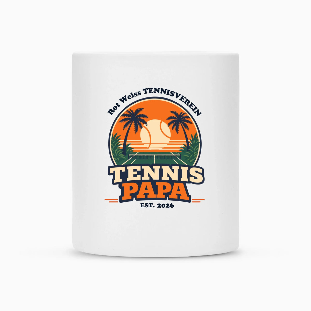Tennis Papa auf Tasse, Farbe weiß