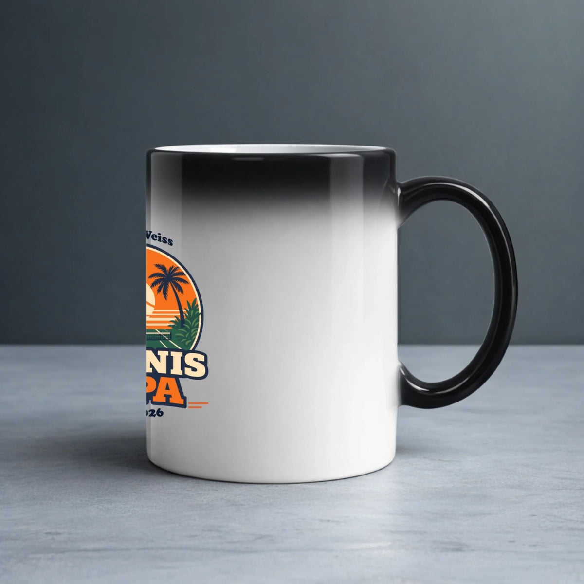Tennis Papa auf Zaubertasse
