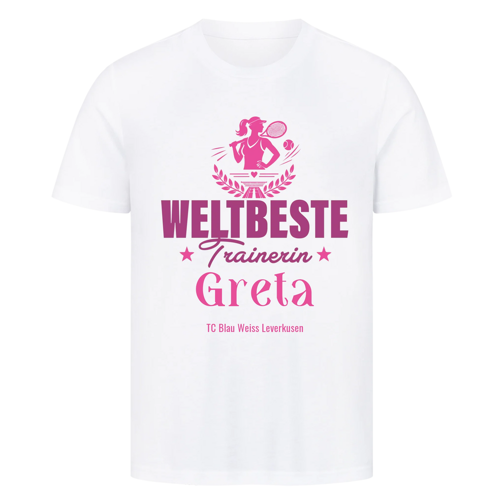 Weltbeste Trainerin Classic auf T-Shirt, Farbe weiß
