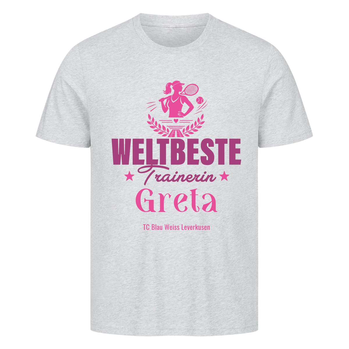 Weltbeste Trainerin Classic auf T-Shirt, Farbe grau meliert