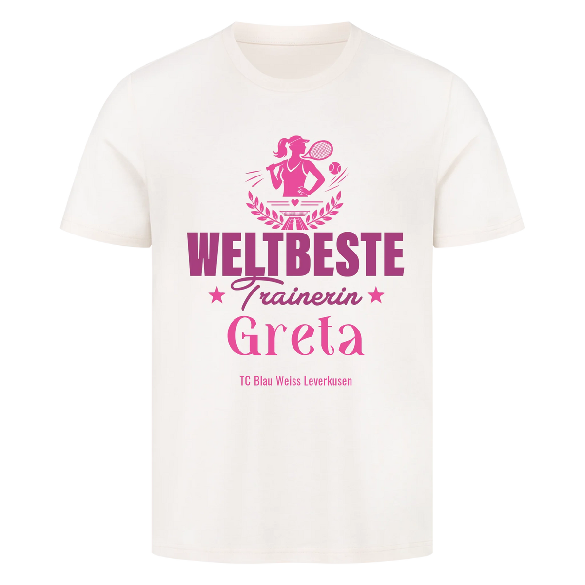 Weltbeste Trainerin Classic auf T-Shirt, Farbe naturweiß