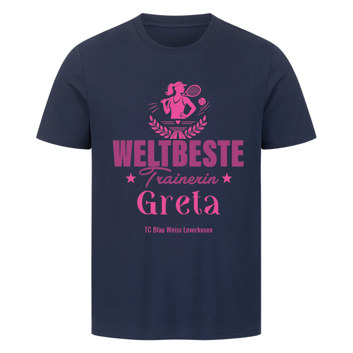 Weltbeste Trainerin Classic auf T-Shirt, Farbe marineblau