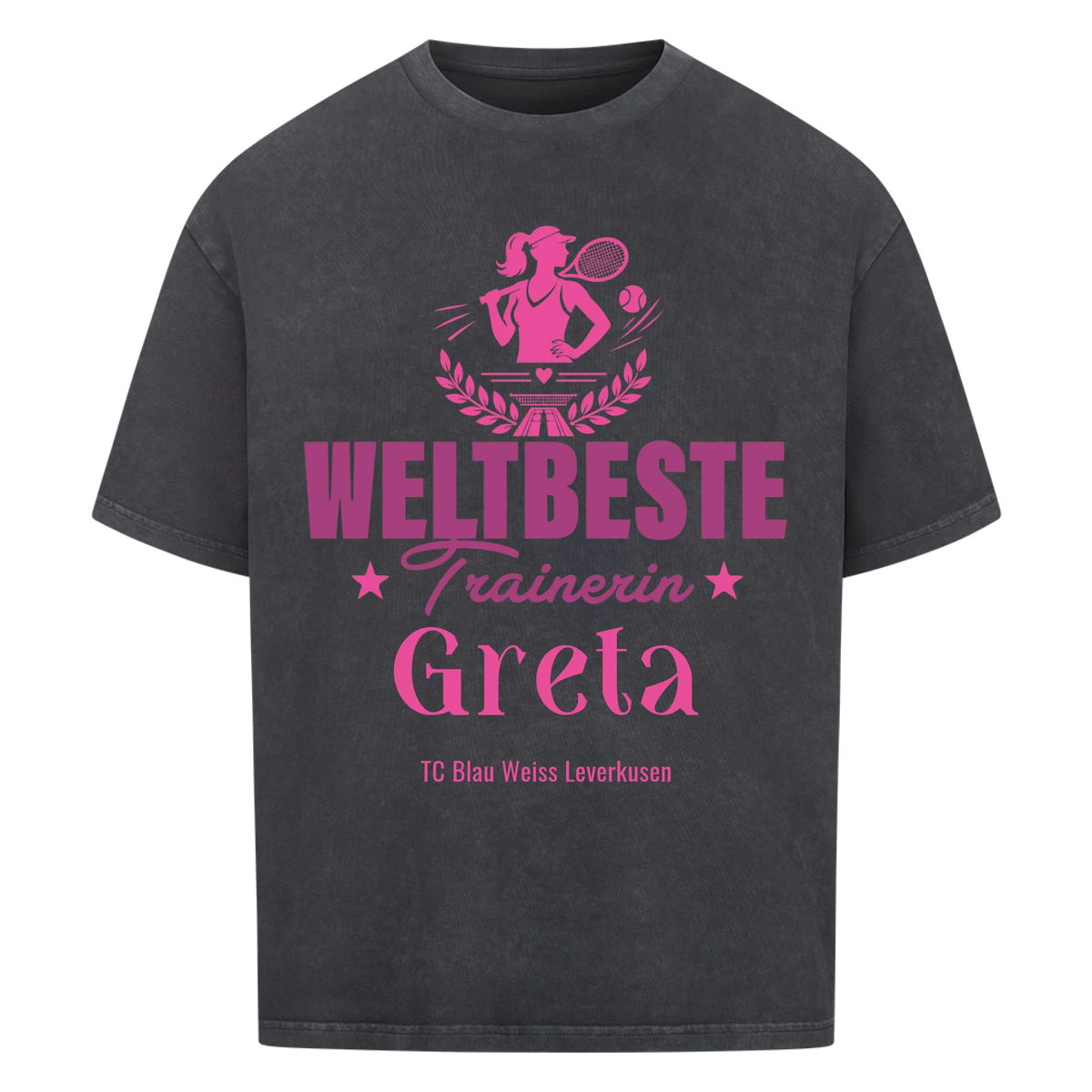 Weltbeste Trainerin Classic auf Oversized Shirt, Farbe verwaschen schwarz