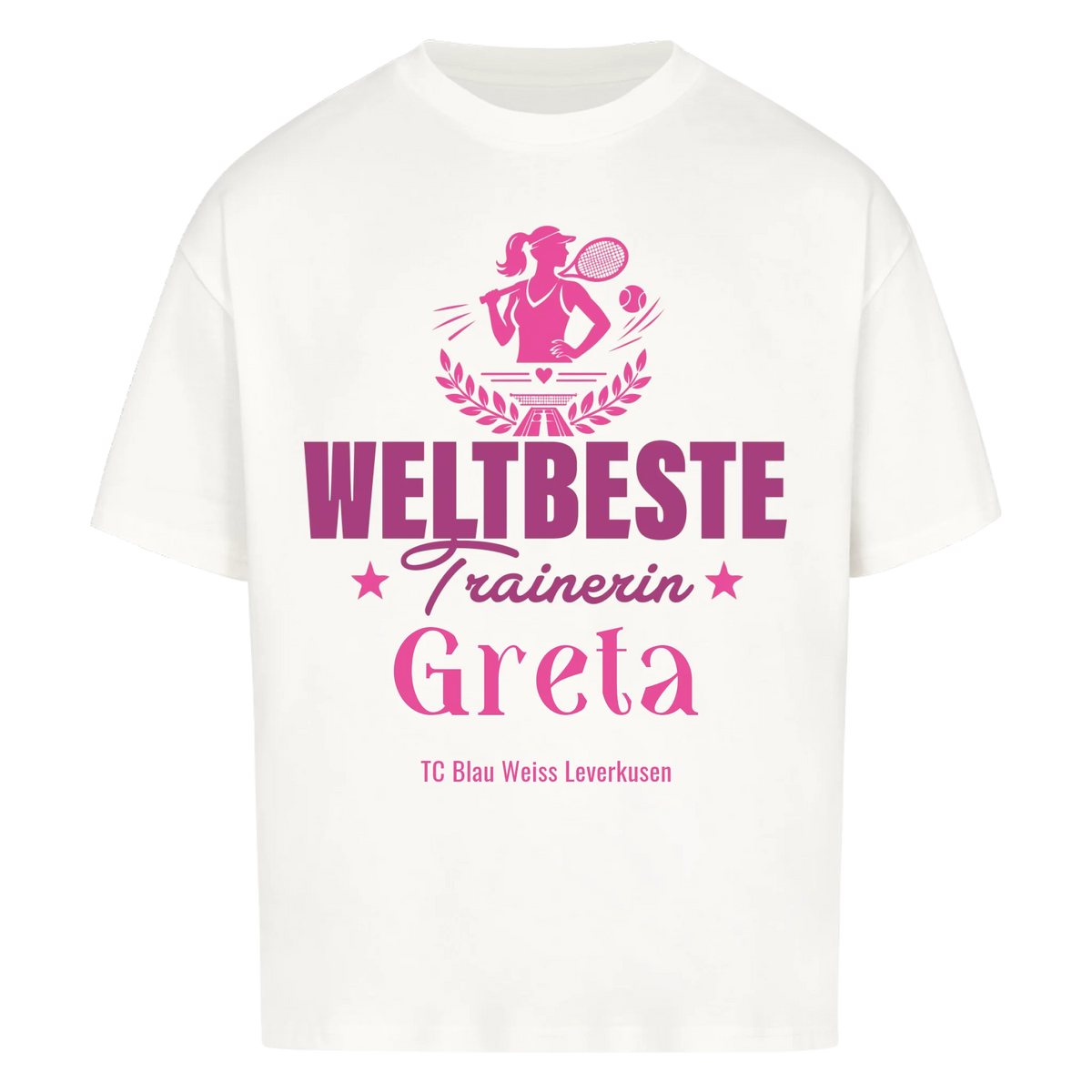 Weltbeste Trainerin Classic auf Oversized Shirt, Farbe weiß