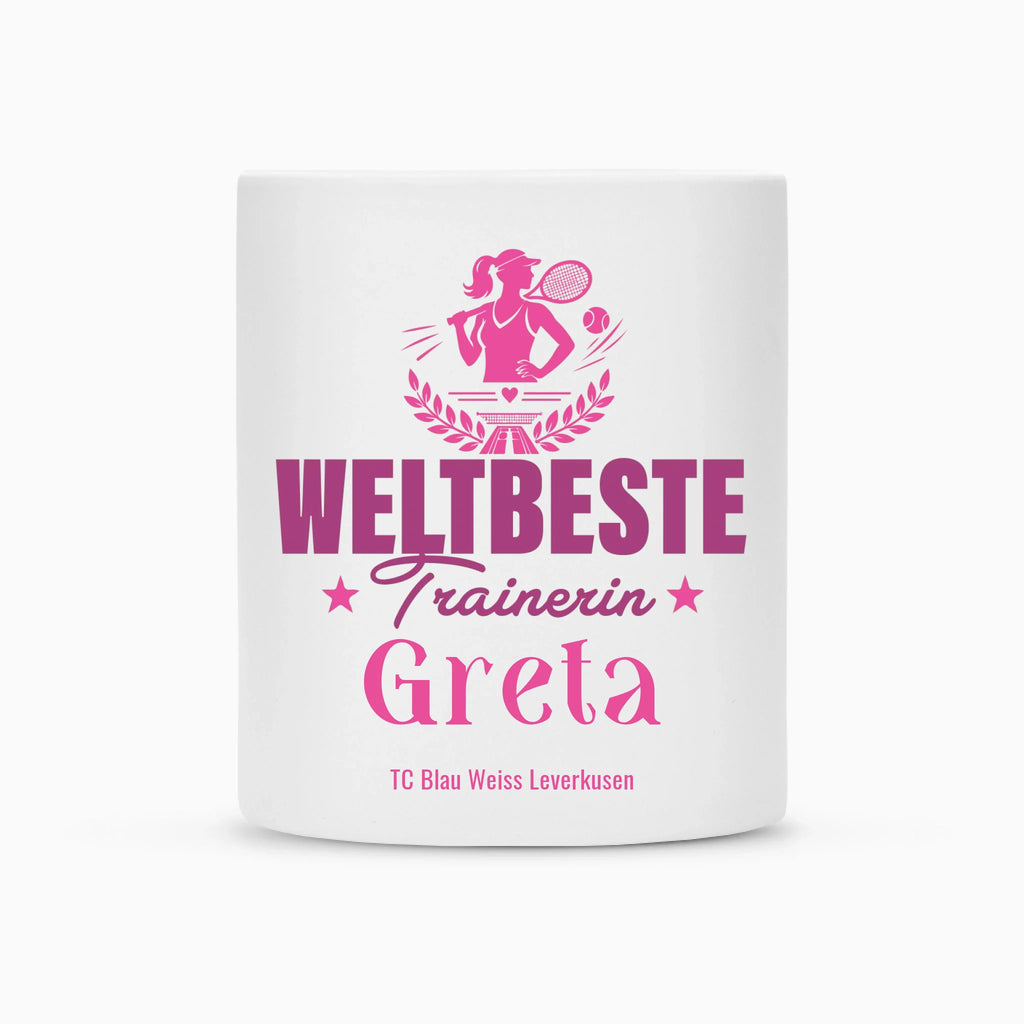 Weltbeste Trainerin Classic auf Tasse, Farbe weiß