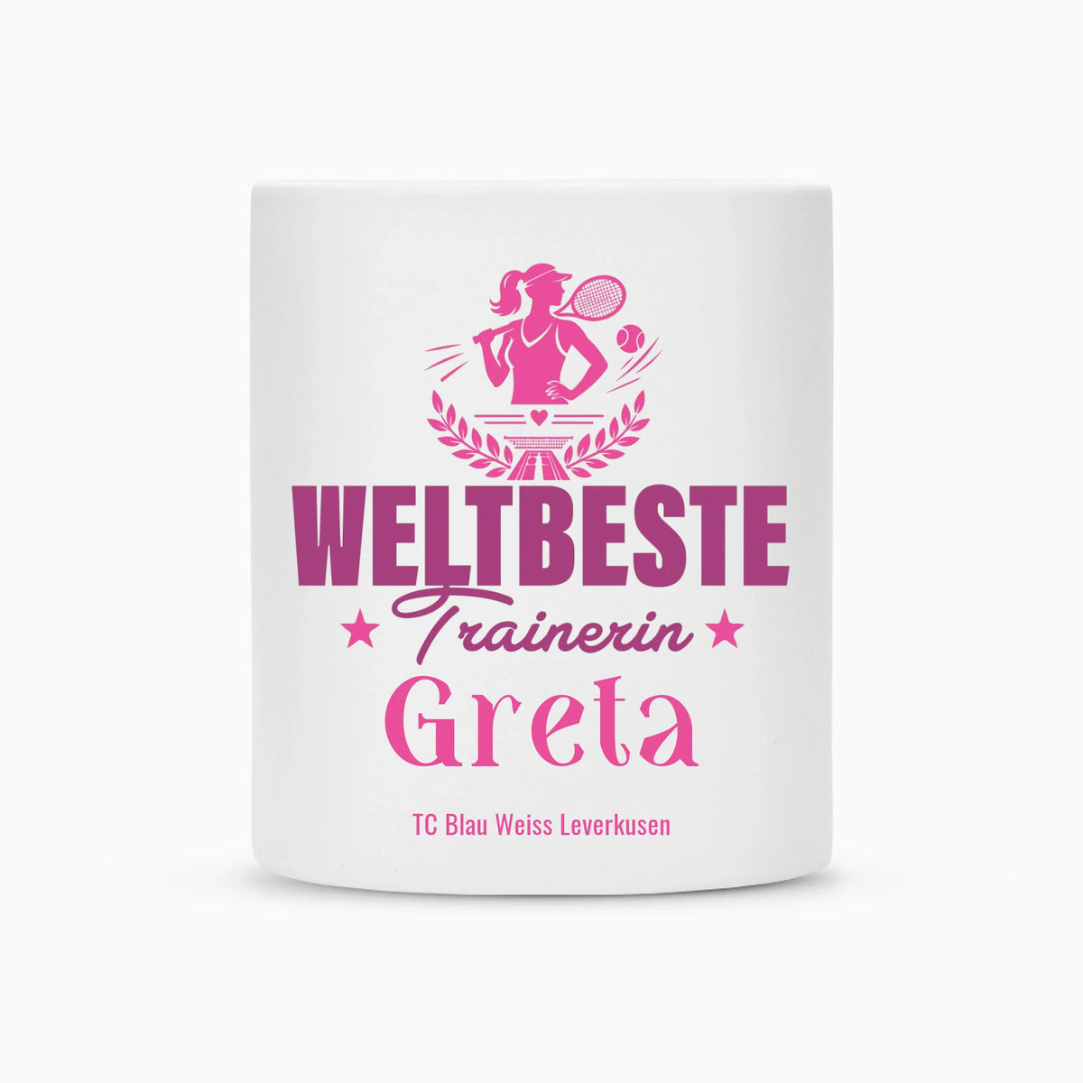 Weltbeste Trainerin Classic auf Tasse, Farbe weiß