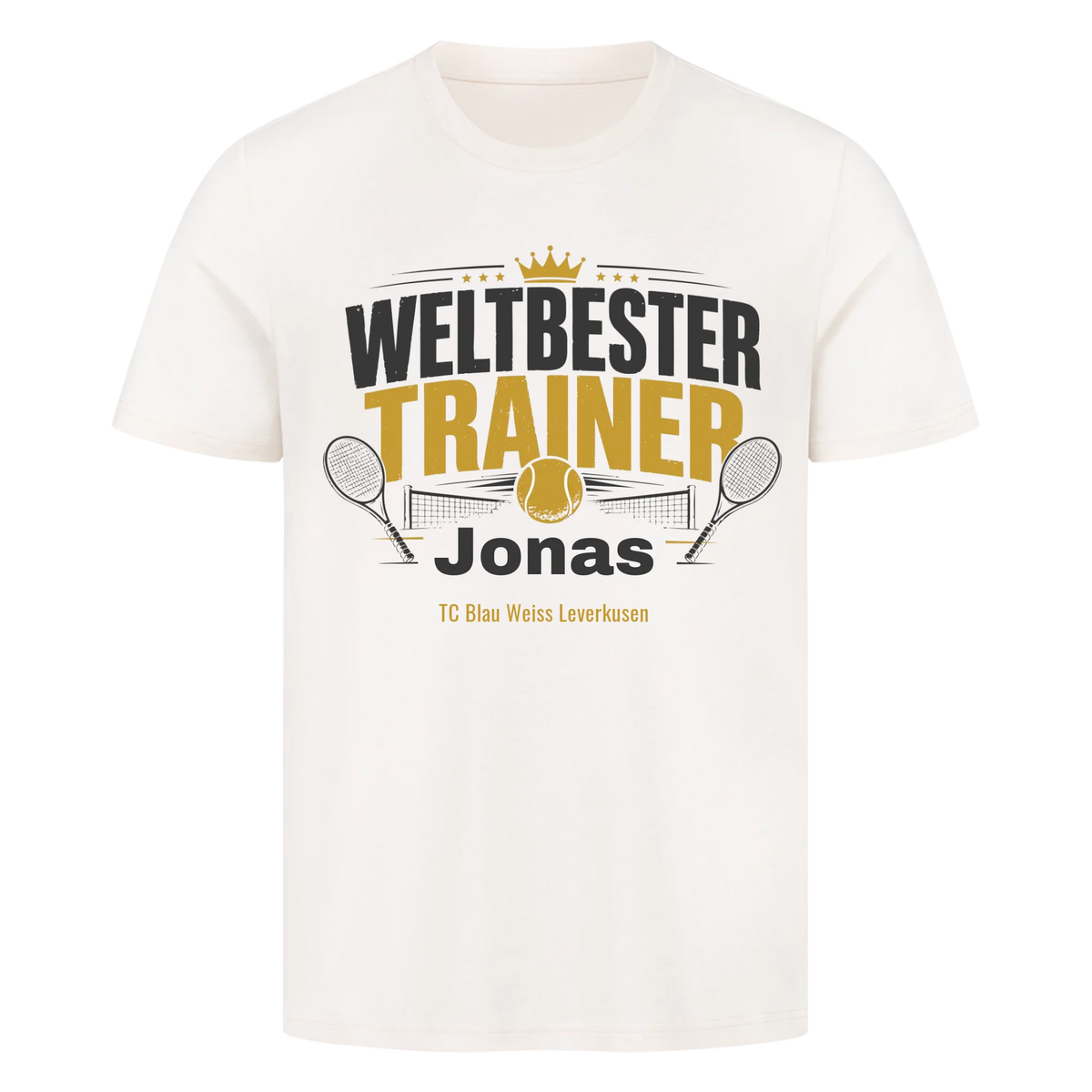 Weltbester Trainer Krone auf T-Shirt, Farbe naturweiß