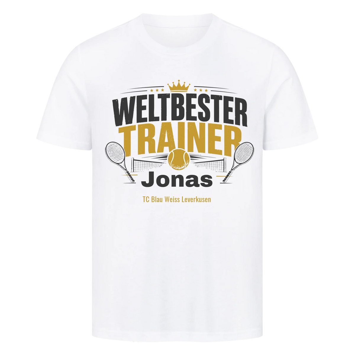 Weltbester Trainer Krone auf T-Shirt, Farbe weiß