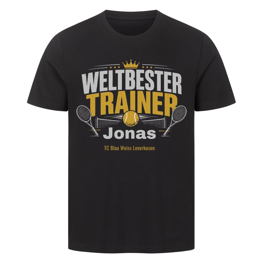 Weltbester Trainer Krone auf T-Shirt, Farbe schwarz
