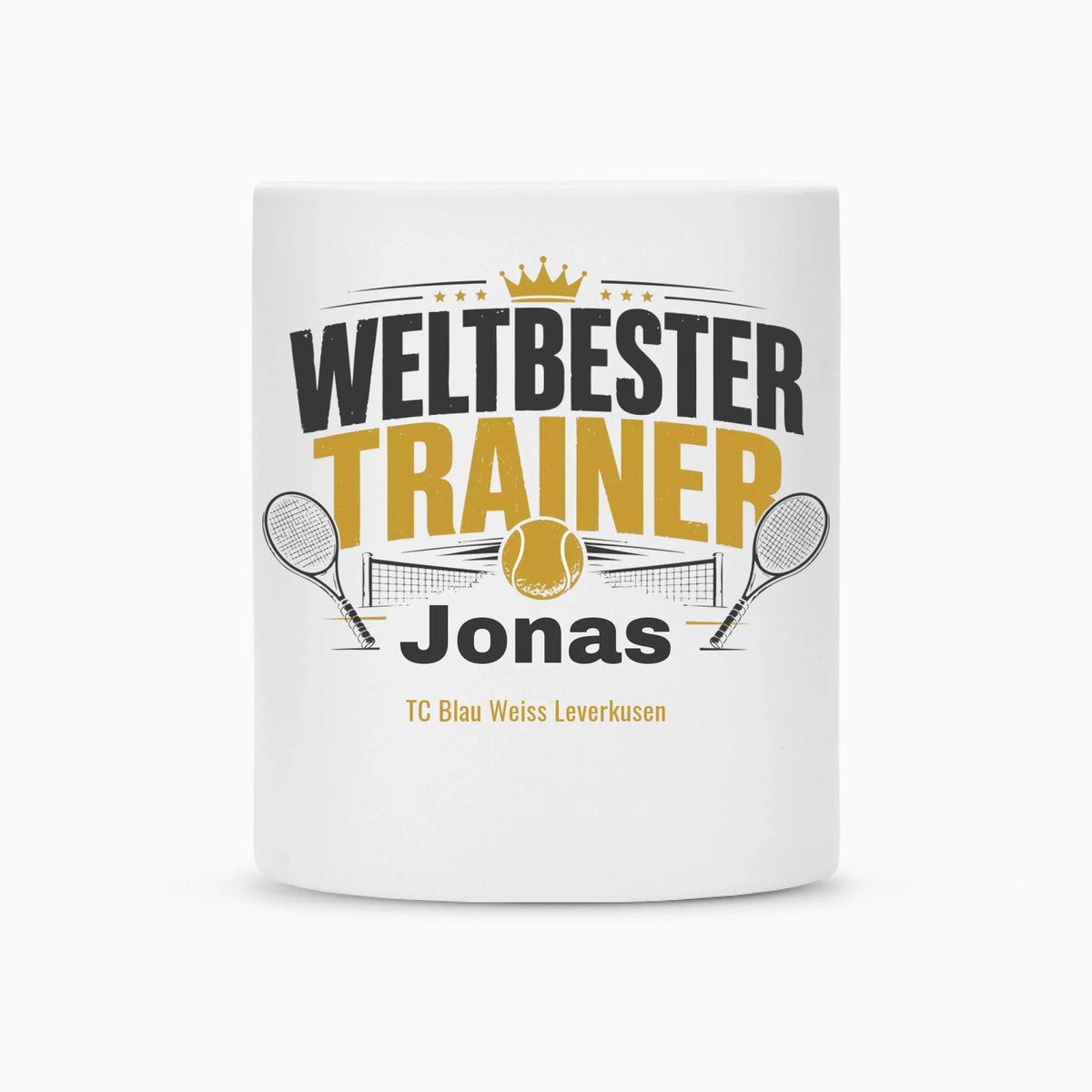 Weltbester Trainer Krone auf Tasse, Farbe weiß