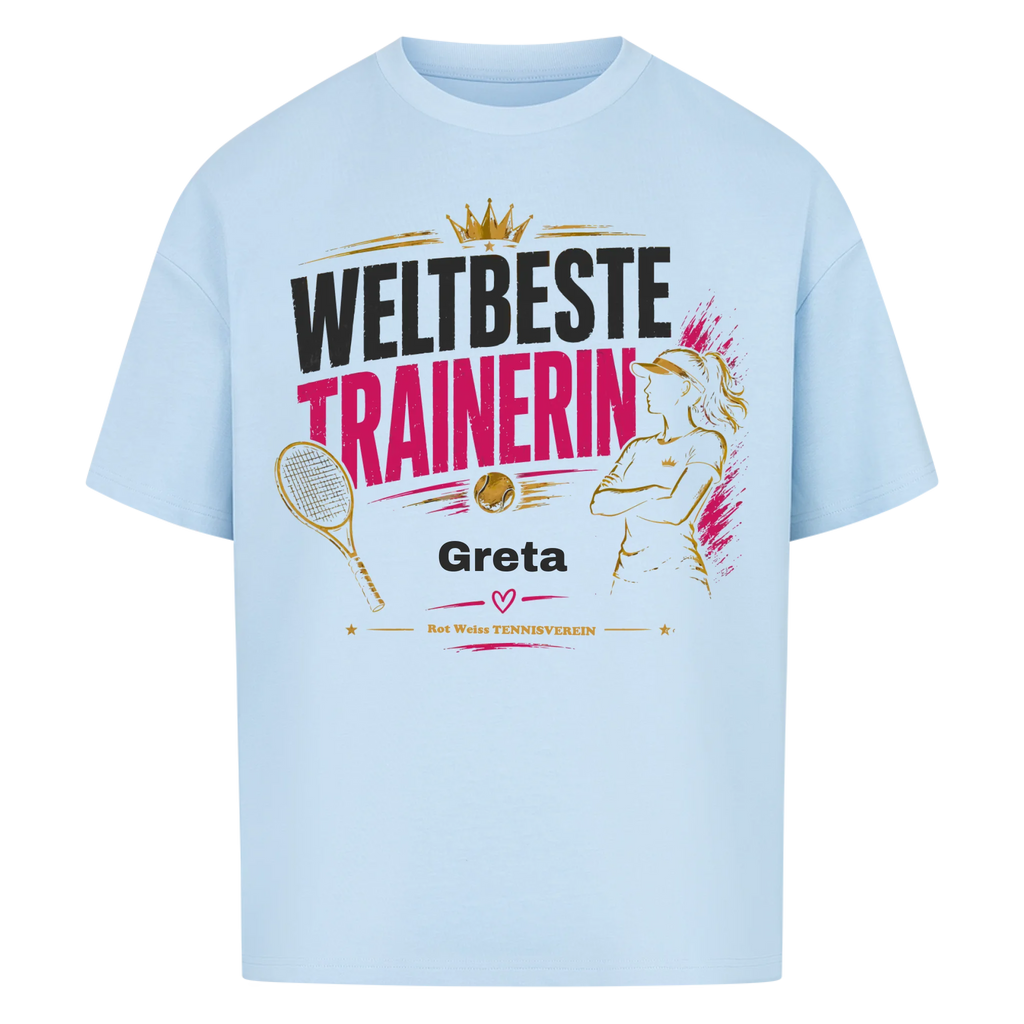 Weltbeste Trainerin Krone auf Oversized Shirt