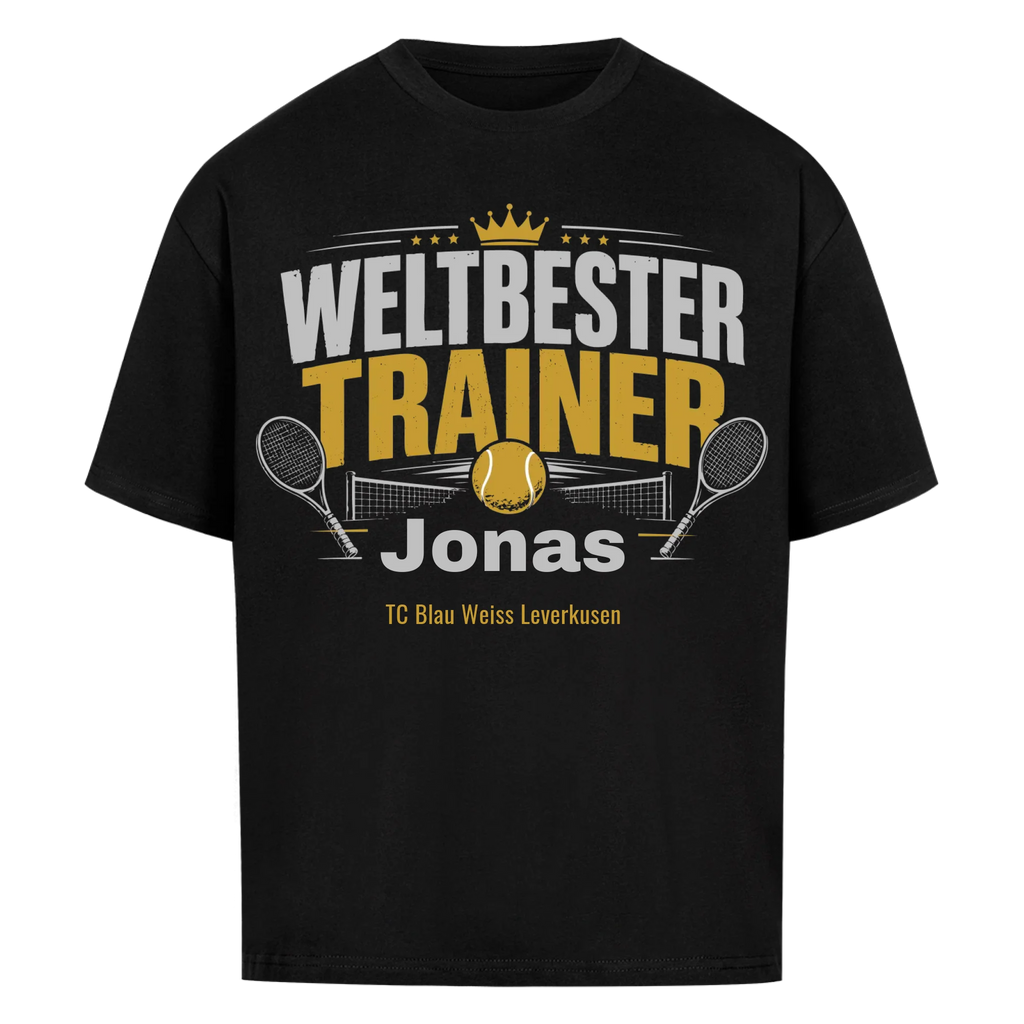 Weltbester Trainer Krone auf Oversized Shirt, Farbe schwarz