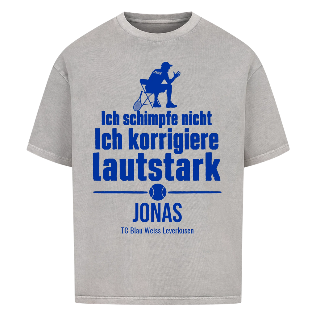 Ich schimpfe nicht auf Oversized Shirt, Farbe verwaschen grau