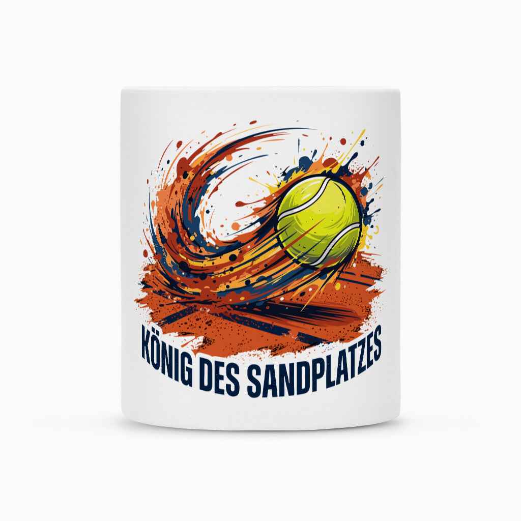 König des Sandplatzes auf Tasse, Farbe weiß